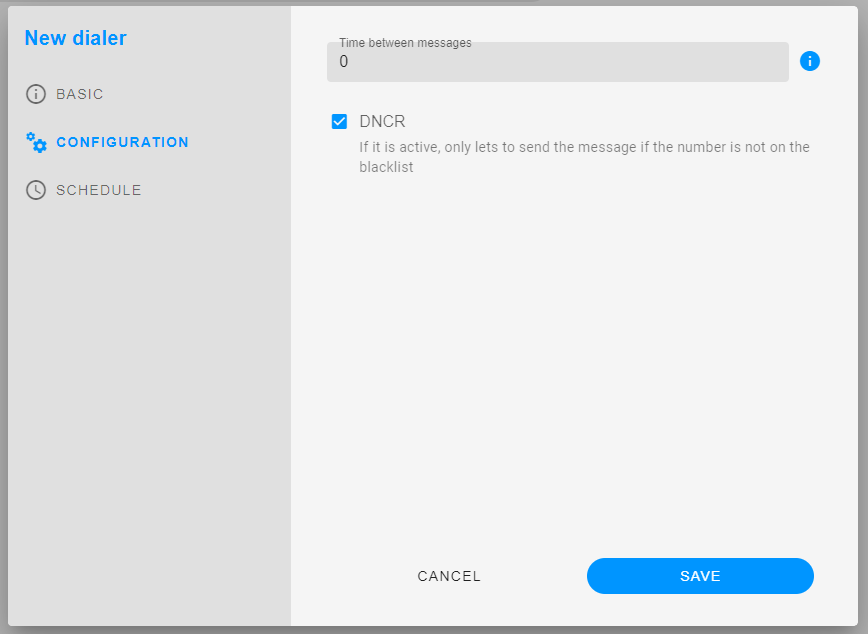 Sms configuration tab